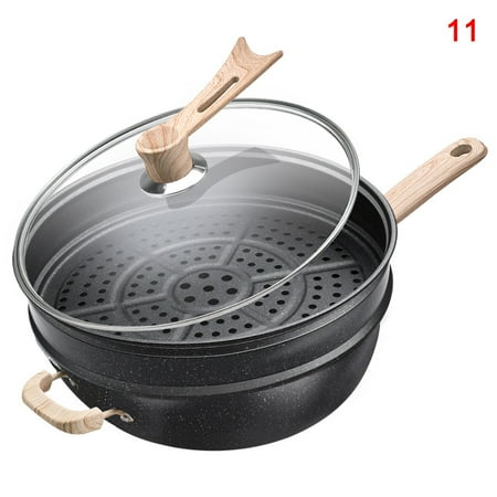 

Frying Pan with Lid Non-Stick Granite Small Frying Pan Wok Multifunctional Easy to Clean for Kitchen