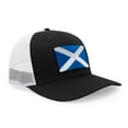 thumbnail image 2 of Scottish Flag Hat for Men and Women – Snapback Trucker Baseball Cap by International Tie (Black/White), 2 of 3
