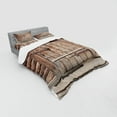 thumbnail image 3 of Ambesonne Rustic Bedding Set 3 Pcs, Timber Door Log House, Twin, Brown, 3 of 3