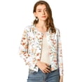 thumbnail image 1 of INSPIRE CHIC Cárdigan Mangas Largas Camisa Con Botones Top Elegante Estampado Floral Primavera Para Mujeres Blanco S, 1 of 6