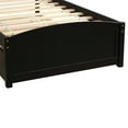thumbnail image 6 of Wood Platform Bed with Headboard, Twin Size Bed with Trundle, Espresso, 6 of 7