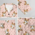 thumbnail image 6 of Top-kevin Pajama Sets for Womens Cute Dog Faces Hearts Loose Button Down Long Sleeve Shirts And Pants Set, 6 of 12