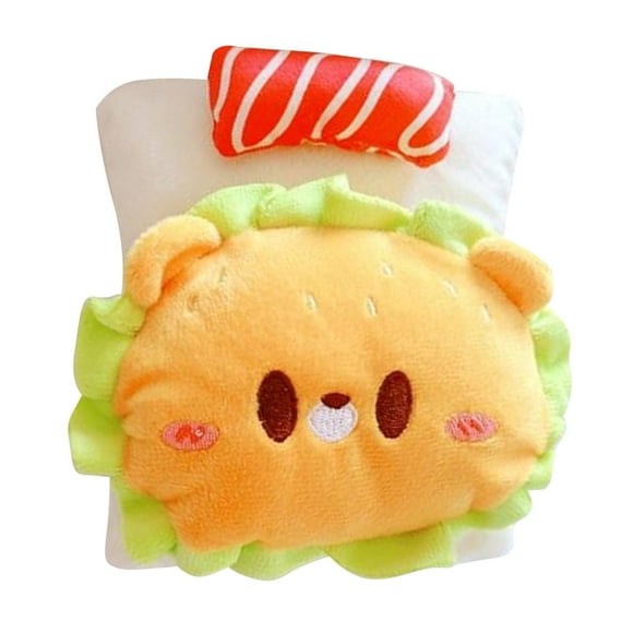 Bunblic 3 Pieces Doll Bedding Set, Baby Doll Blankets Sheets and Throw Pillow for 17cm Dolls, Children's Gifts, Thanksgiving Gifts Hamburger