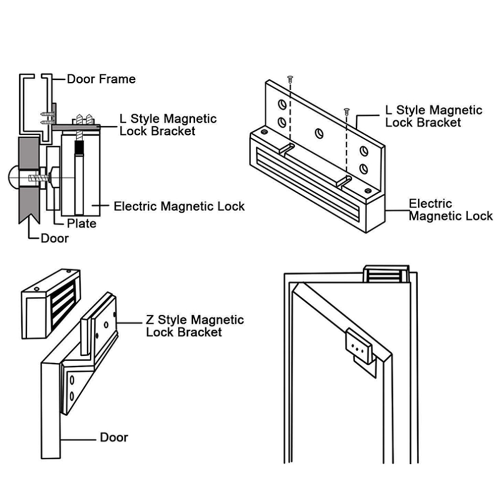 Sarapandan Aluminum Alloy Magnetic Lock Mounting Bracket Stand for Electric Door Z L Style Sarapandan