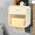thumbnail image 4 of Qocolhg Deals of The Day! Toilet Tissue Box Toilet Paper Box Wall Mounted Non Perforated Roll Box Toilet Transparent Roll Box Storage Rack Translucent Storage Cabinet, Christmas Birthday Gifts, 4 of 6