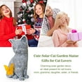 thumbnail image 4 of Lnrkai Solar Garden Statue Cat Figurine, Resin Garden Decor with Solar Light, Memorial Cat Gift Outdoor Animal Ornaments for Yard Patio Pathway, 4 of 9