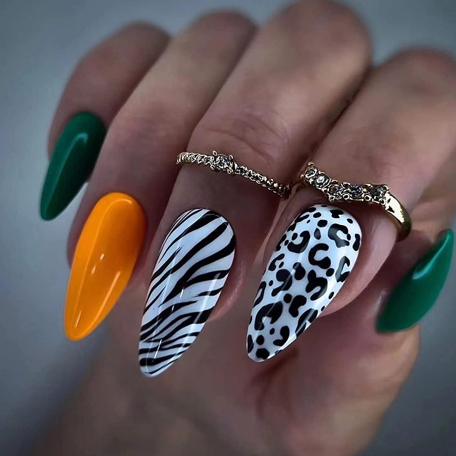 Acrylic Nails Cheetah Print