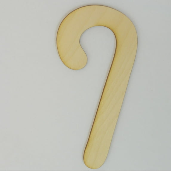 Package Of 10, Small 5.5" X 2.75" Candy Cane Wood Cutout