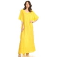 thumbnail image 5 of Sakkas Favi Womens Casual Long Maxi Dress Caftan Cover Up Loungewear in Rayon - Yellow - One Size Regular, 5 of 5