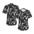 thumbnail image 3 of Goofa Seamless Pattern With Skulls Pattern Women's Slim-Fit Short-Sleeve V-Neck T-Shirt,Classic-Fit Short-Sleeve V-Neck T-Shirt-XX-Large, 3 of 5