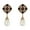 Black, variant on Pave Pearl Fashion Floral Teardrop Earrings Boutique Women Ear Drop Jewelry Gift