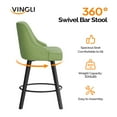 thumbnail image 2 of Zimtown Modern Swivel Barstools with Back, 26" Counter Height Bar Stools Kitchen Island Dining Chairs Set of 2, Forest Green, 2 of 9