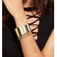 thumbnail image 3 of Juego de 4 pulseras de puño, pulsera de línea ancha abierta para mujer, pulsera envolvente de puño de muñeca dorada, 3 of 7
