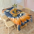 thumbnail image 3 of Orange Blue Tie Dye Mandala Pattern Rectangle Tablecloth 60"x102",Waterproof Polyester Rectangle Table Cloth, Wipeable Spillproof Polyester Tablecloth for Dining, Camping, Indoor and Outdoor, 3 of 6