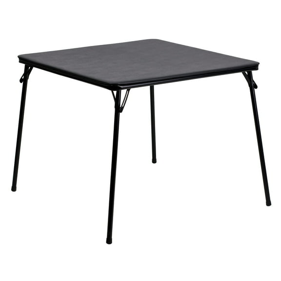 Flash Furniture Vinyl-Covered Padded Folding Card Table for Game Rooms and Banquets, Black