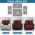 thumbnail image 6 of FOR U DESIGNS Bat Red Pattern Recliner Chair Covers 4-Pieces Breathable Recliner Couch Covers Stretch Slip Cover for Sofas Couches Home Decor Accessories, 6 of 8