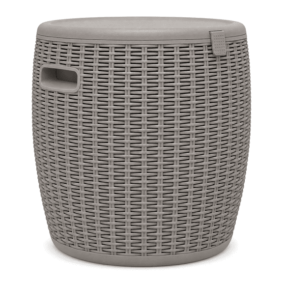 Chiccushion Outdoor Cooler Side Table, Portable Ice Bucket with Lid, Patio Table and Ice Chest Storage for Party, Poolside, Deck