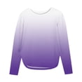 thumbnail image 3 of Swuxness Girls Long Sleeve Blouse Gradient Color Crewneck Side Slit Hem Soft Fall Tops, 3 of 5