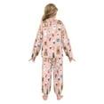 thumbnail image 3 of Fluffy Pajamas Set Fuzzy Winter Warm Pj Sets Pullover Tops and Long Pants Pink Cute Christmas Icons Large, 3 of 8