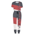 thumbnail image 4 of Yuzhih Women's 2 Piece Outfit Summer Crewneck Short Sleeve T Shirts and Pants Lounge Set Tracksuit with Pockets, 4 of 4