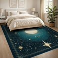 thumbnail image 3 of ODIKA 8'x10' Washable Area Rug Non-Shedding, Easy Care, Space Galaxy Constellation With Night Sky Stars And Star Motif for King Size Bedroom Under Bed, Master Suite, 3 of 7