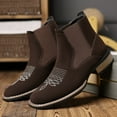 thumbnail image 3 of Dakaela Ankle Cowboy Boots for Men Square Toe Western Chelsea Short Booties Casual Slip on Dress Shoes, 3 of 6