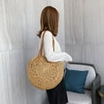 thumbnail image 5 of JAHH Women's Fashion Solid Soft Casual Totel Bag Retro Woven Shoulder Bag Floral Handbag Woven Beach Minimalist Shopping Dating Bag, 5 of 9