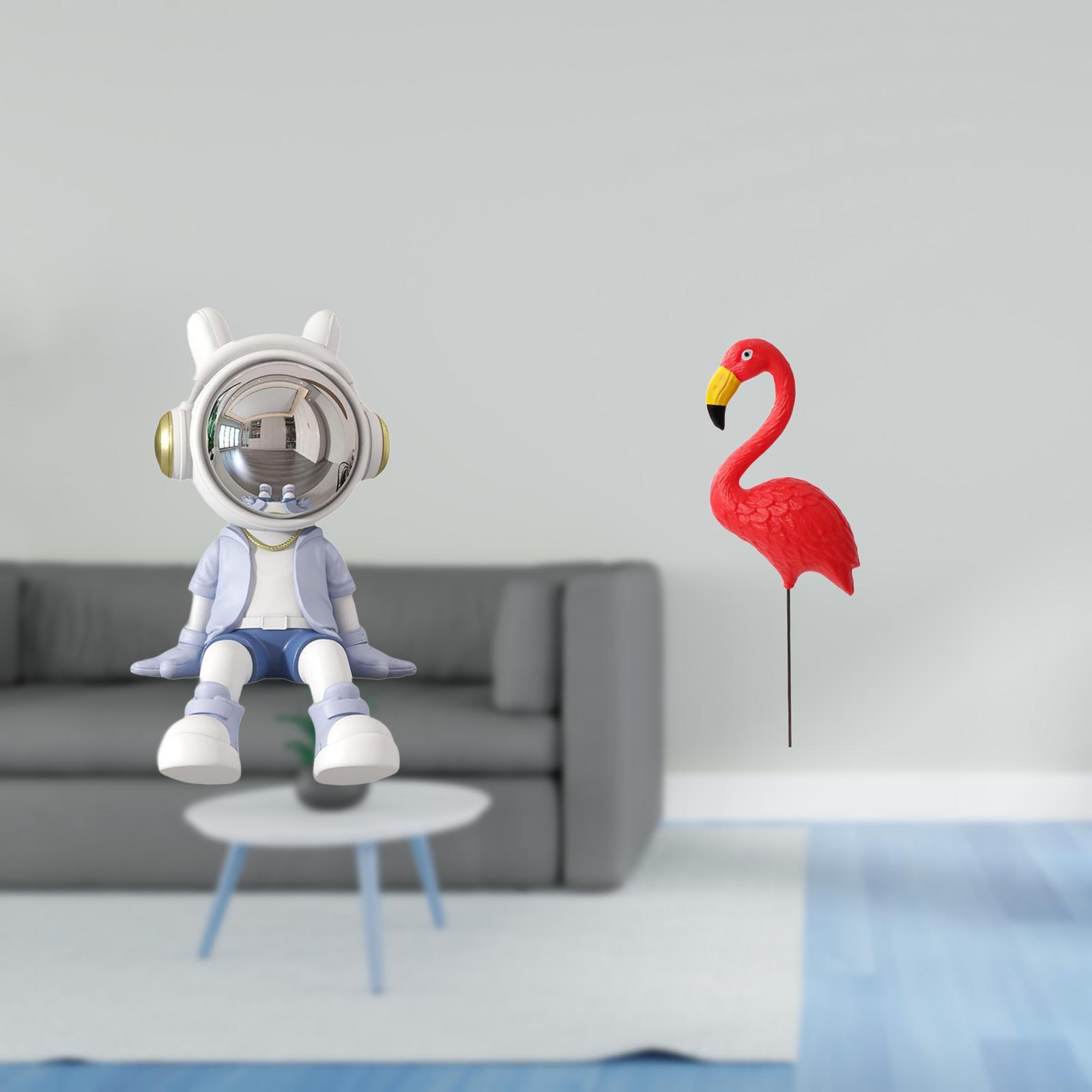 CarpNettore Astronaut Bird Statue Figurine Nordic Sculpture Decorative Ornament for Bookshelf Entrance Living Room Home Decor And Yard Art Flamingo Garden Stake S
