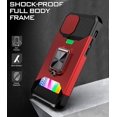 thumbnail image 5 of Adecuado para funda para teléfono móvil iPhone 12 Pro Max de 6,7 pulgadas, ranura para tarjetas y cubierta deslizante, soporte giratorio 360 y adsorción magnética para teléfono, 5 of 5
