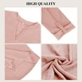 thumbnail image 6 of MOMOFEEL Women's Shirt Casual Long Sleeve Shirt V-neck Blouses Casual 3/4 Sleeve Tunic Tops(M9007 Pale Pink), 6 of 9