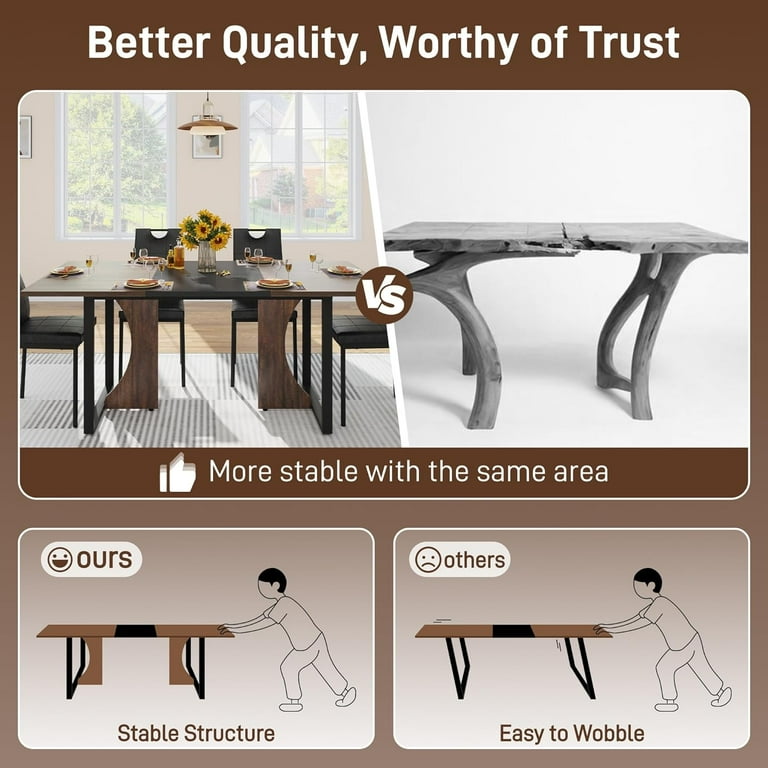 Chvans 70.9" Farmhouse Dining Table for 6-8 People photo 6