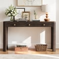 thumbnail image 2 of Hassch 52 Inch Console Table, Rustic Entryway Table with 3 Storage Drawers for Foyer, Hallway, Living Room, Easy Assembly, Espresso, 2 of 10