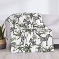 thumbnail image 3 of Uemuo Palm Trees Zebra Printed Throw Blanket for Couch, Fluffy Fuzzy Blankets for Bed, Sofa, Cozy Flannel Faux Fur Blanket-50"x40", 3 of 6
