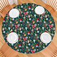 thumbnail image 2 of Dark Green Christmas Ornament Pattern Round Fitted Tablecloth with Elastic Edge,Dining Table Cover Waterproof,Outdoor Round Tablecloth for Camping,Dining,Indoor and Outdoor, 2 of 7