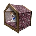 thumbnail image 1 of Snowflake Pet House, Colorful Christmas Pattern with Snowflakes and Ornamental Stars Swirls, Outdoor & Indoor Portable Dog Kennel with Pillow and Cover, 5 Sizes, Multicolor, by Ambesonne, 1 of 5