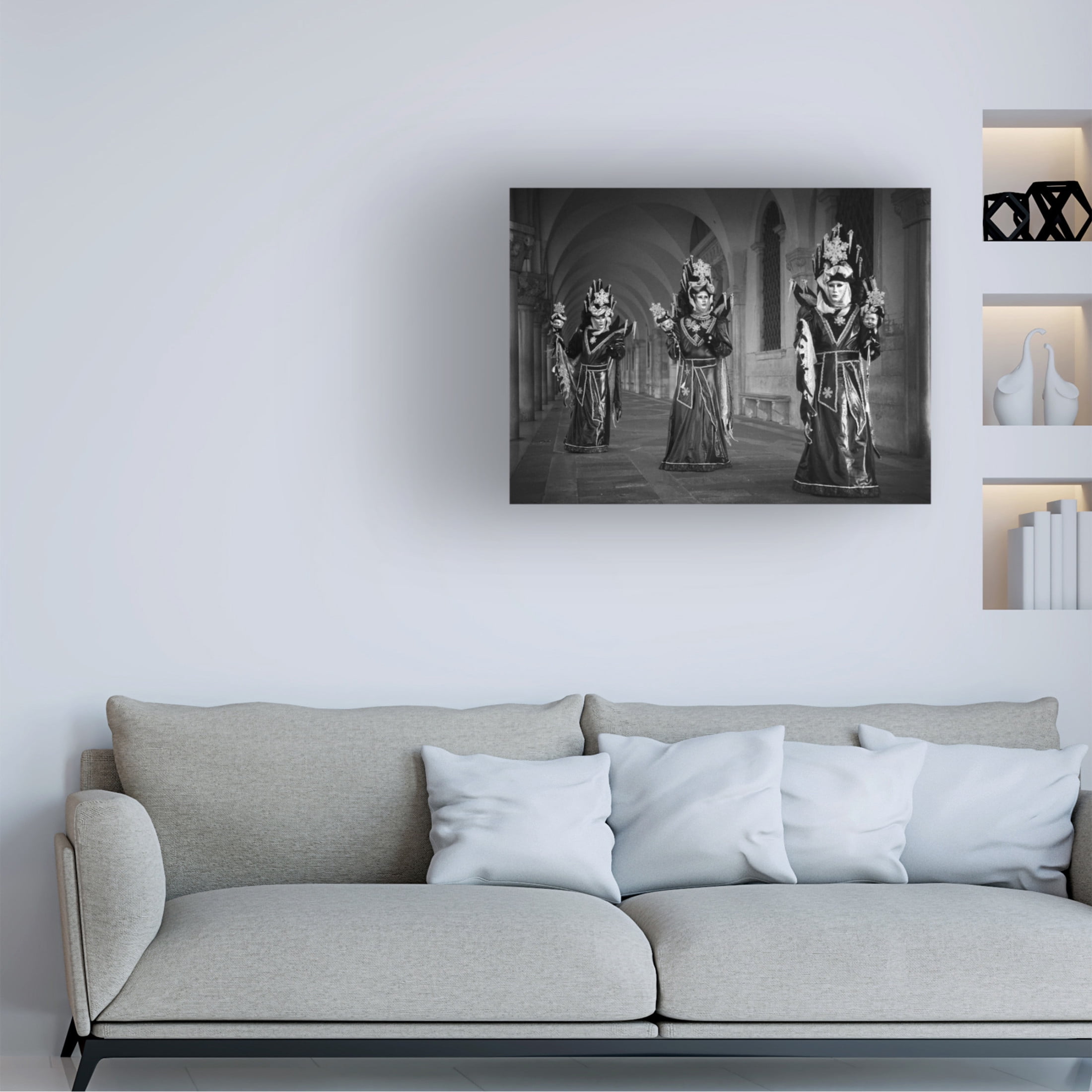 Canvas Wall Art - Stefan Nielsen 'Carnival Triplets' Wall Art for Living Room, Bedroom, or Office Décor by Trademark Fine Art - 47 x 35 Inches