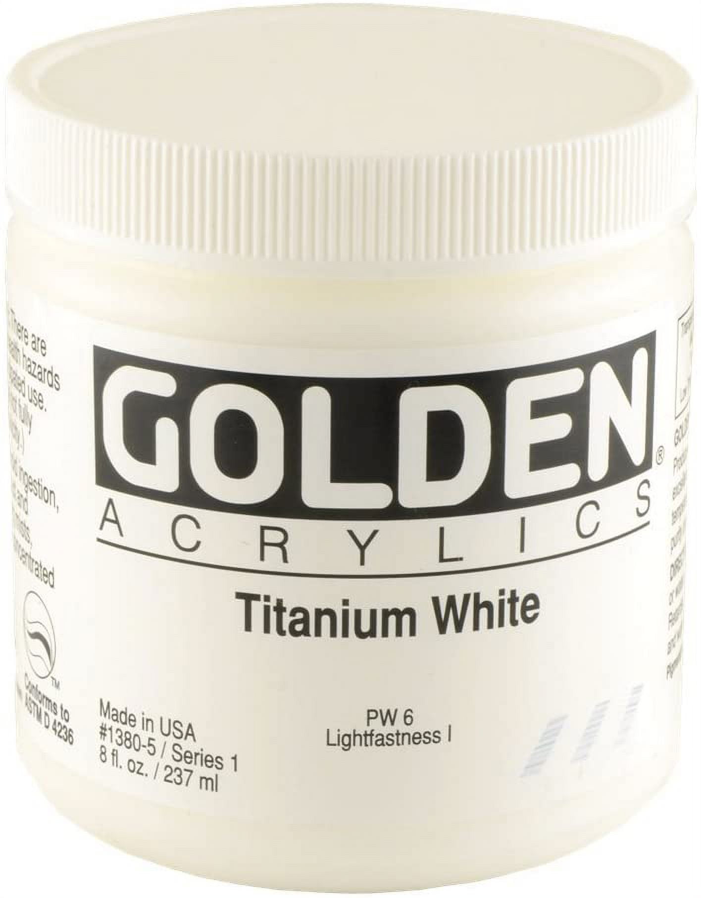 Golden Heavy Body Artist Acrylics - Titanium White, 8 oz Jar