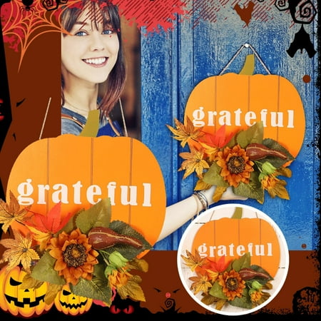 

Clearance！ Mikease Thanksgiving Decorations Garland Pumpkin Bell Wall Hanging Simulation Maple Leaf Autumn House Number Wooden Pendant