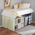 thumbnail image 2 of College Dorm Dust Ruffled Bed Skirt-Extra Long Extended Dorm Room Bed Skirt |100% Egyptian Cotton, 400-Thread Count| 26-Inch Drop| Extra Long Dorm Room Bed Skirt - [Ivory, Twin XL/26 Drop], 2 of 6