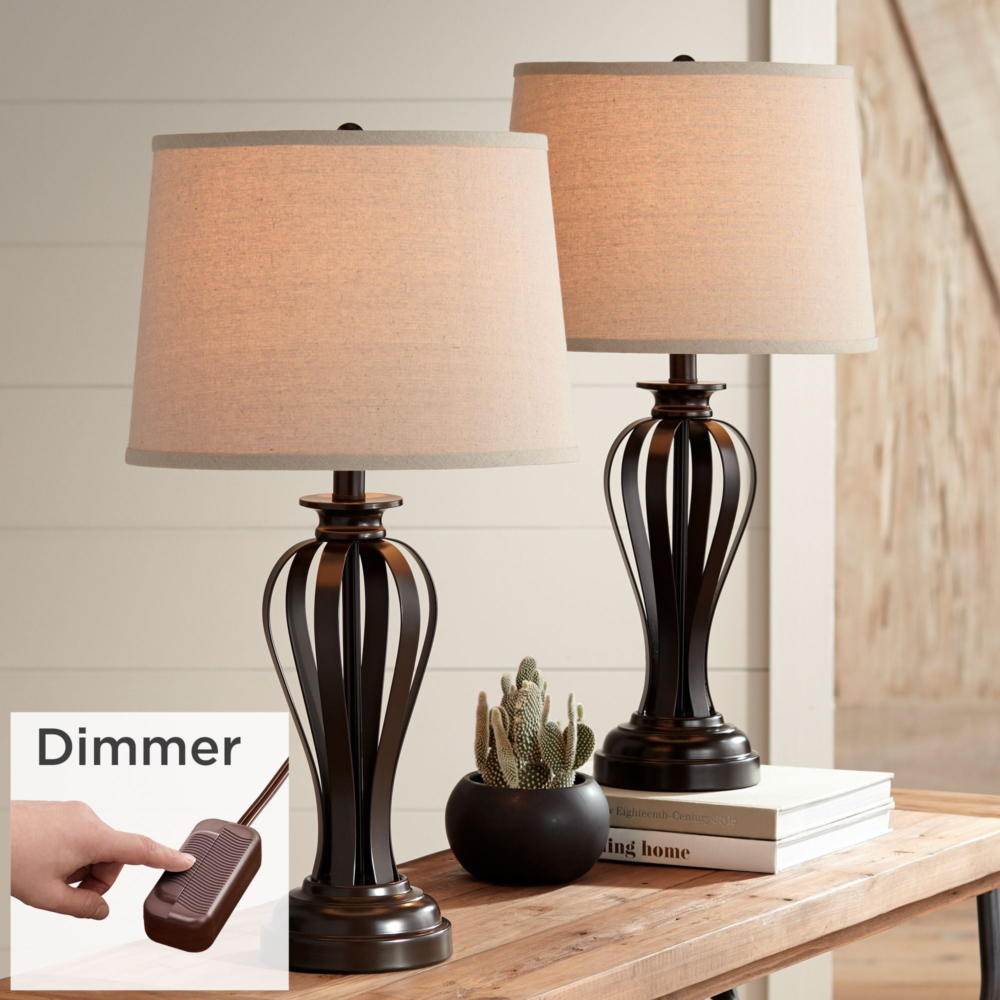 NEW Rural Style Table Lamp Bedroom Desk Light Reading Lights Lighting Dimmable 