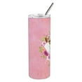 thumbnail image 2 of Jack Russell Terrier Pink Flowers Double Walled Stainless Steel 20 oz Skinny Tumbler, 2 of 3
