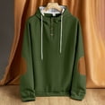 thumbnail image 4 of IWRICH Waffle Hoodie for Men Long Sleeve Casual Breathable Hooded Sweatshirts Loose Fit Lightweight Cozy Pullover Tops Army Green XL, 4 of 5