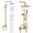 Brushed Gold-Single Handle, variant on Outdoor Shower Fixtures Sus304 Stainless Steel Rain Kit Faucet High Wall Mount 2 Dual Function 8 Inch Showerhead And Handheld Spraybo Single Handle Matte Black
