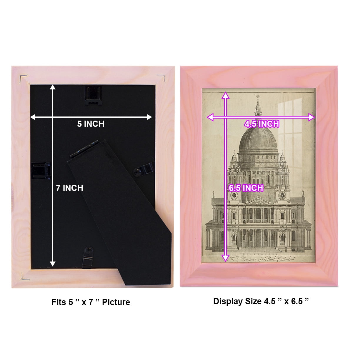 St. Paul's Cathedral -Framed Print w/glass-Sunset Pink