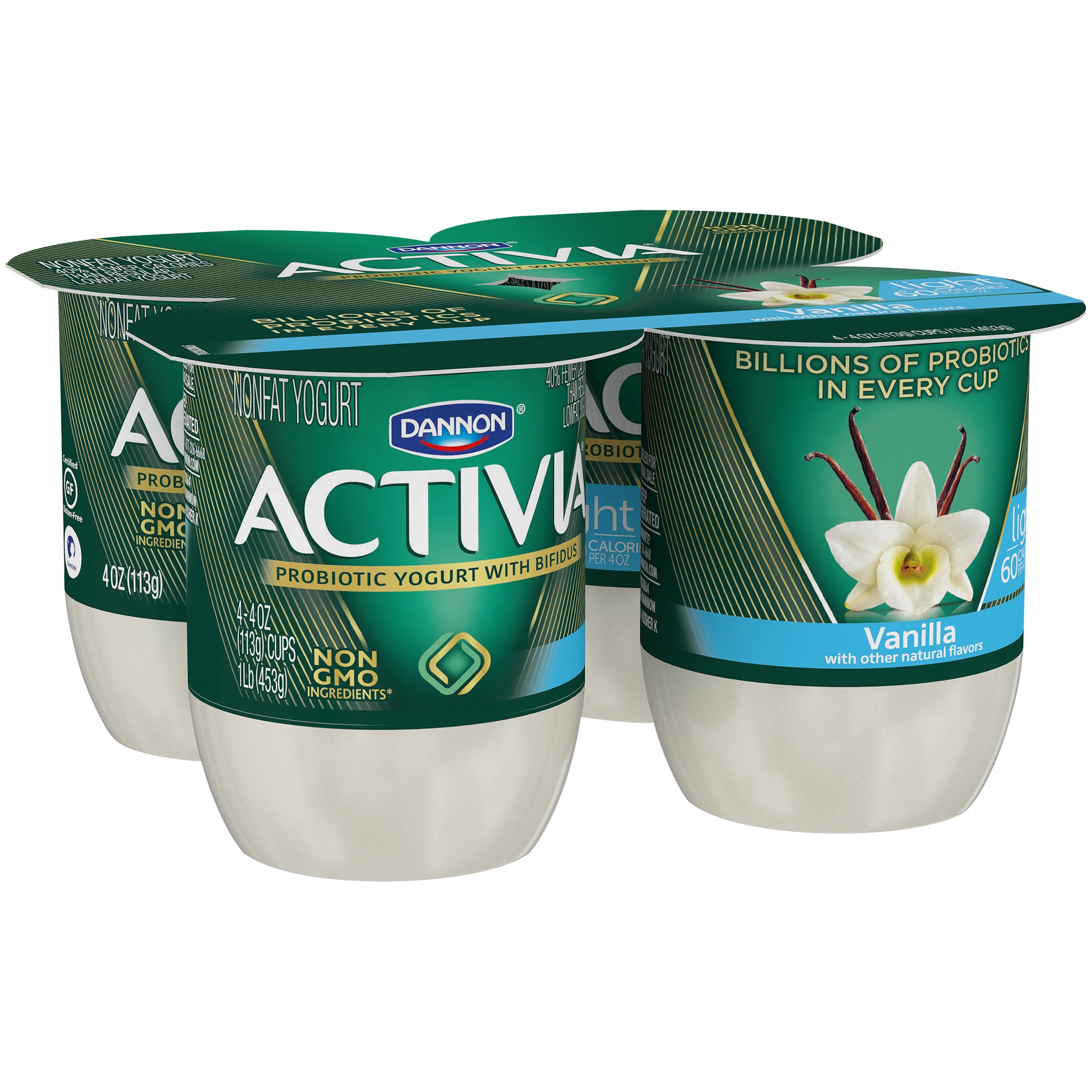 Dannon Activia Light Fat Free Vanilla Yogurt Nutrition ...