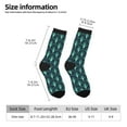 thumbnail image 2 of Hirioo Green Vintage Peacock Pattern Adult Middle Tube Socks Breathable Sock Non-Pilling,Contrasting Color Design, 2 of 6