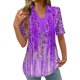 thumbnail image 1 of Tops Cortos para las Mujeres Blusas Impresas Manga Corta Turndown Collar Camiseta, Tops de Blusa para las Mujeres Casual, 1 of 5
