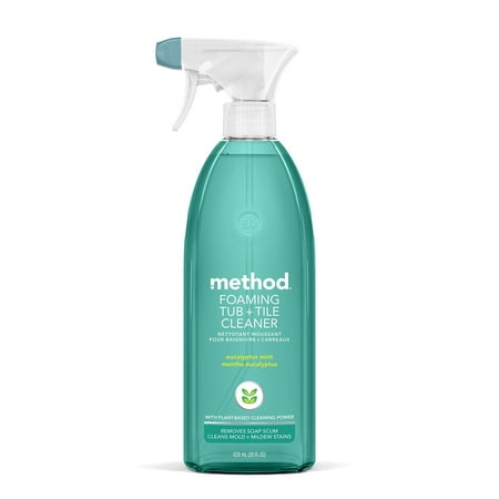 Method Foaming Tub+Tile Cleaner, Eucalyptus Mint, 28 Ounce, 1 Pack, Packaging May Vary