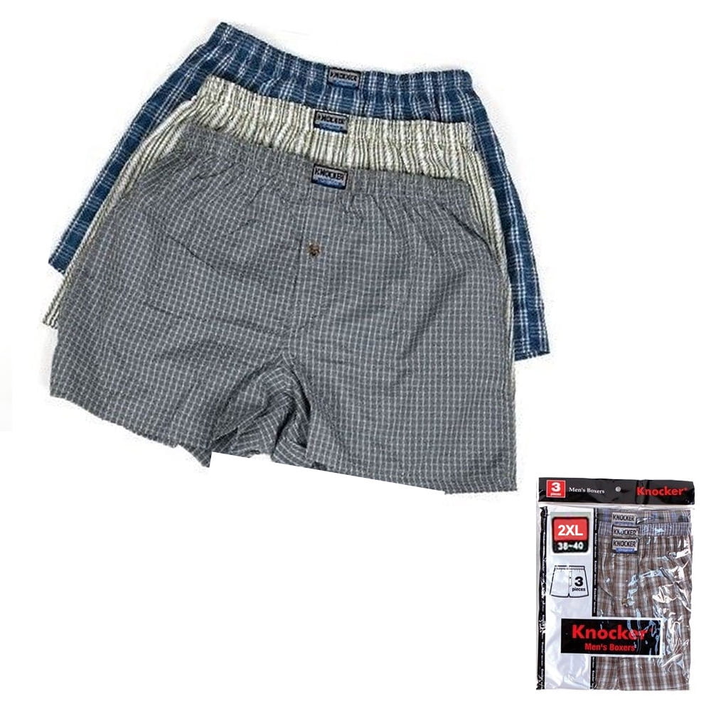 ATB - 3 Men Boxers Plaid Shorts Undewear Lot Briefs Size M 34-36 L 38 ...