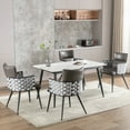 thumbnail image 5 of BFZ Dining Chairs Set of 4, Mid-Century Modern Dining Chairs with Metal Legs, Faux Leather Woven Dining Chairs for Dining Room, Kitchen, Living Room, 5 of 7